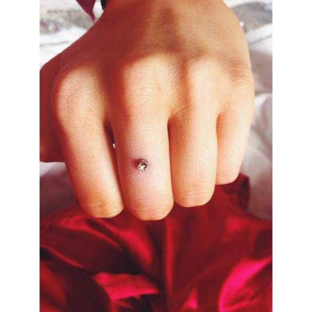 Dermal Anchor Finger Bling! (Customer Photo)