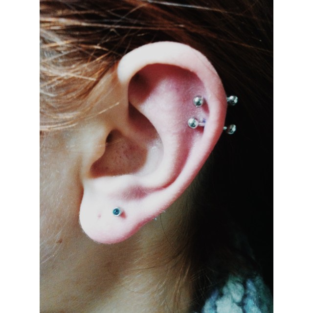 Double Top Ear Piercings