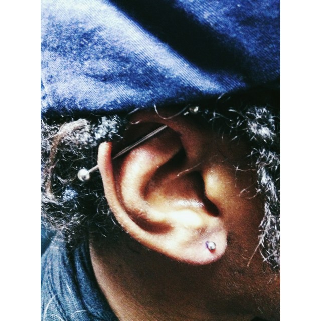 Scaffold Piercing & Right Side Lobe Piercing