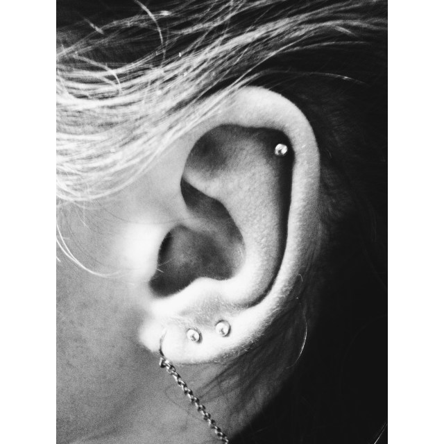 Top Ear Cartilage, Second & Third Lobe Piercings