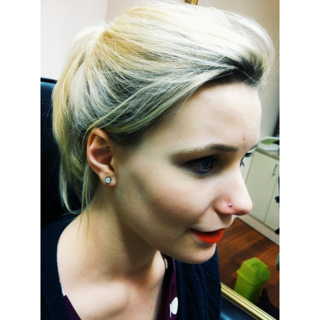Cathy's Nose Piercing
