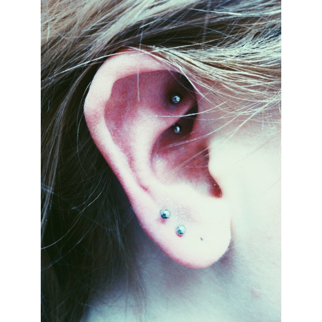 Second Lobe Piercing & Healed Rook