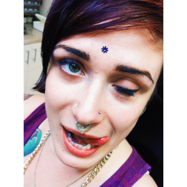 Left Side Nose Piercing Action on Naimah