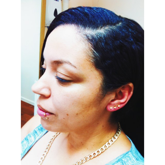 Natasha's Lip & Lobe Piercings