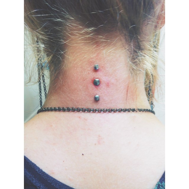 Grazina's Dermal Trio (Middle one repaired/repierced by me)