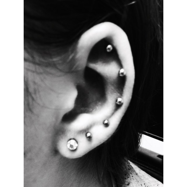 5x Ear Lobe & Cartilage Piercings