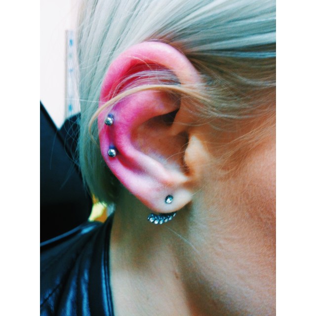 Katrin's Double Helix Piercings