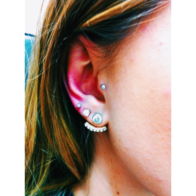 Rachel's Tragus & Third Lobe Piercings