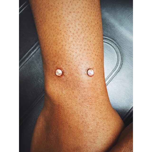 Internally Threaded Iridescent Gem Stone Heads