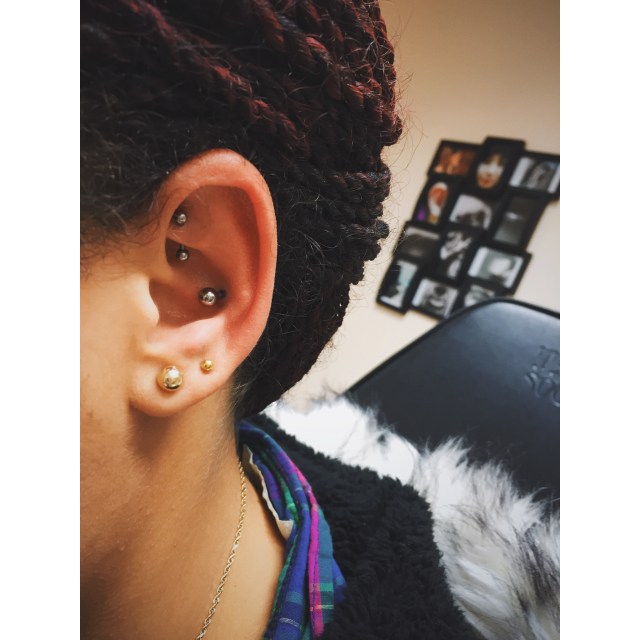 Krista's Rook & Conch Double Piercings