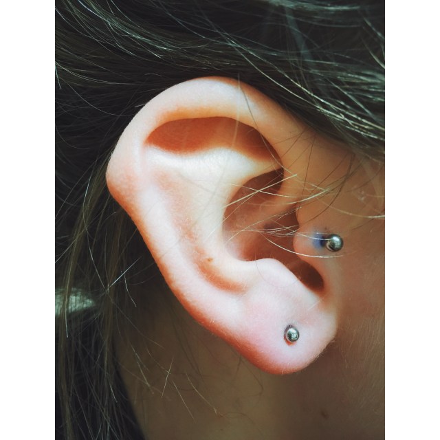 Amelia's Tragus Piercing