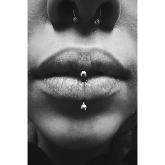 Paris' Vertical Lip Piercing IV