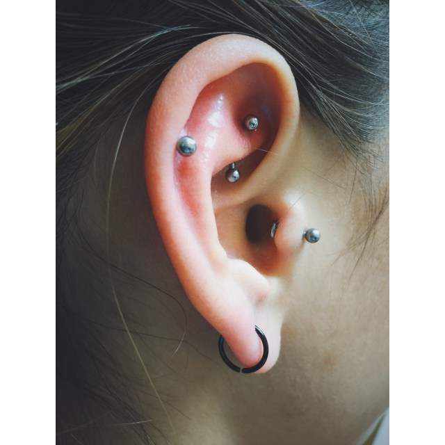 Efina's Healed Rook Piercing