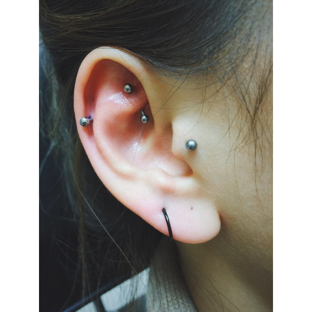 Efina's Healed Rook & Fresh Helix Piercings