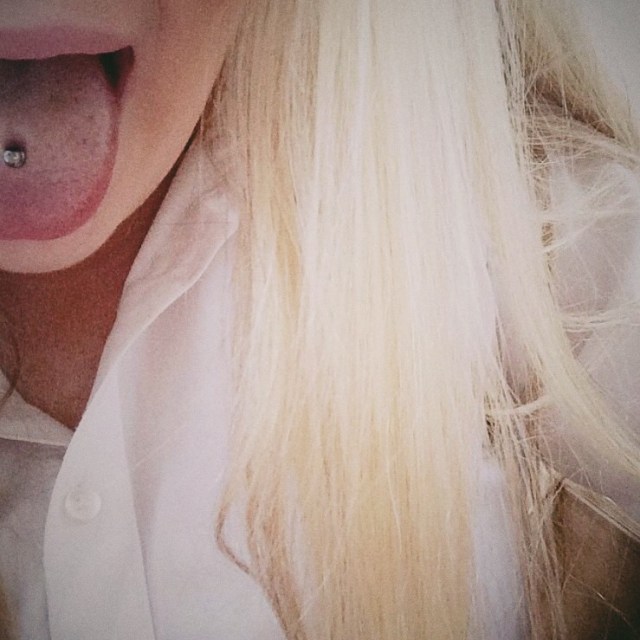 Izzy's Tongue Pierced