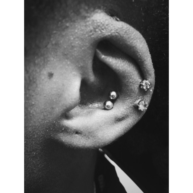 Elizabeth's Double Conch Piercings