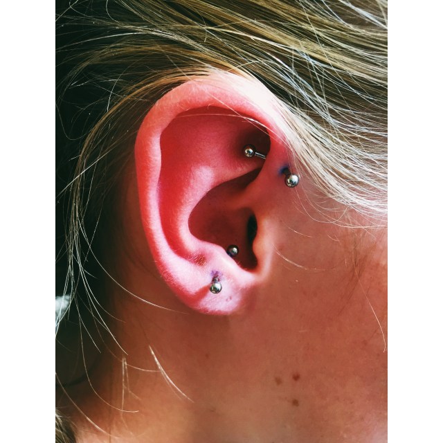 Lois' Inner-Pinner & Anti-Tragus Piercings