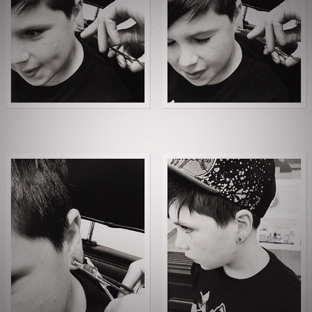 Louie's Ear Lobe Piercing