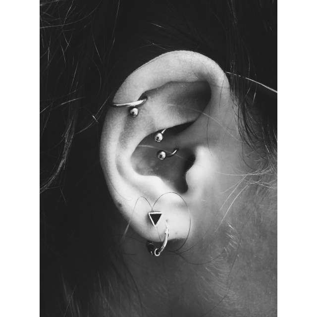 Alicja's Daith, Double Helix & Lobe Piercings