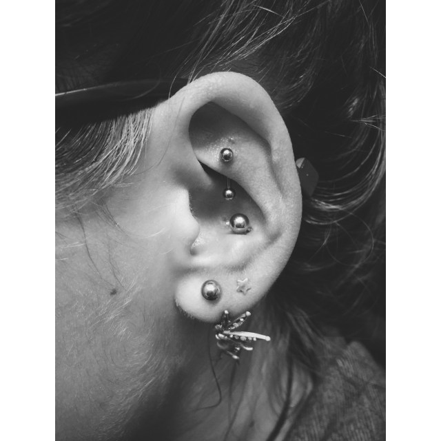 Alicja's Rook, Conch & Lobe Piercings