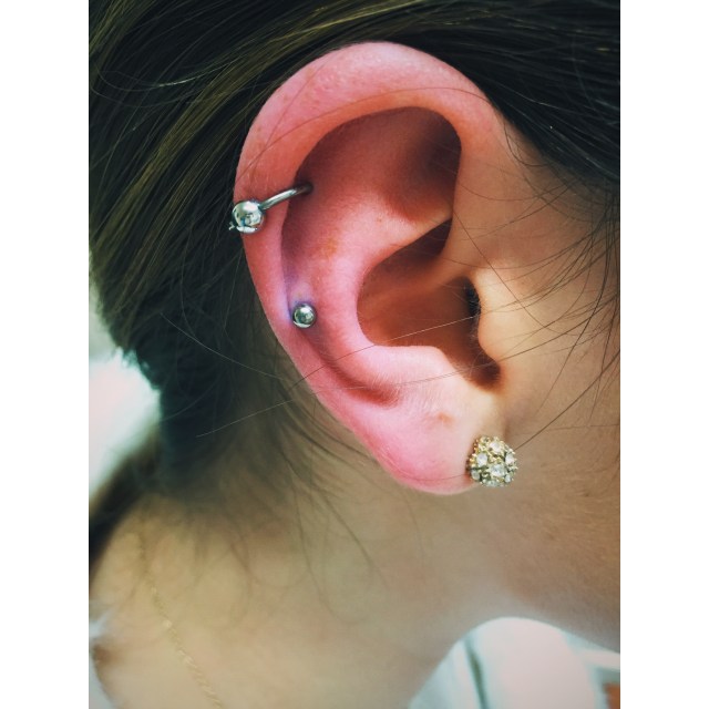 Faith's Helix Piercings